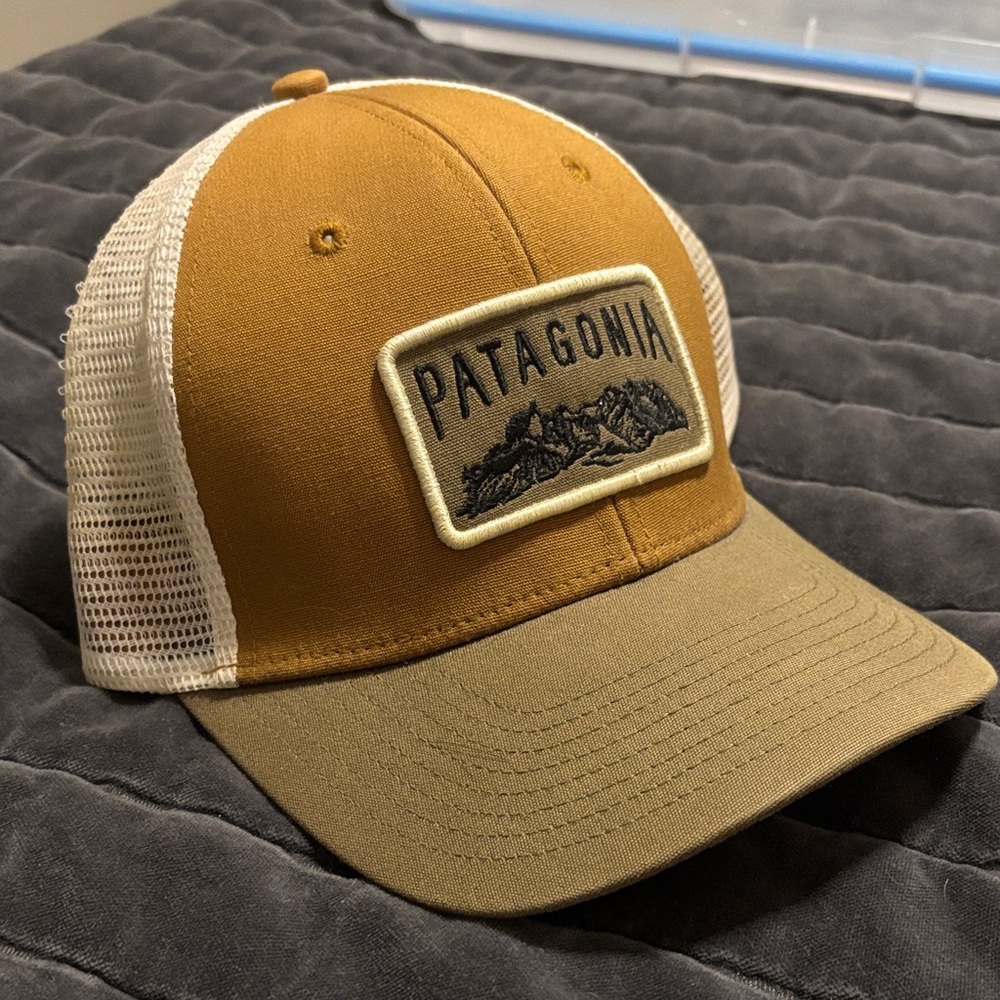 Patagonia Mustard and Olive Trucker Hat